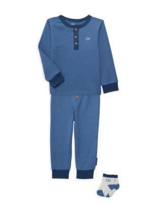 商品Calvin Klein|Baby Boy's 3-Piece Tee, Joggers & Socks Set,价格¥204,第1张图片