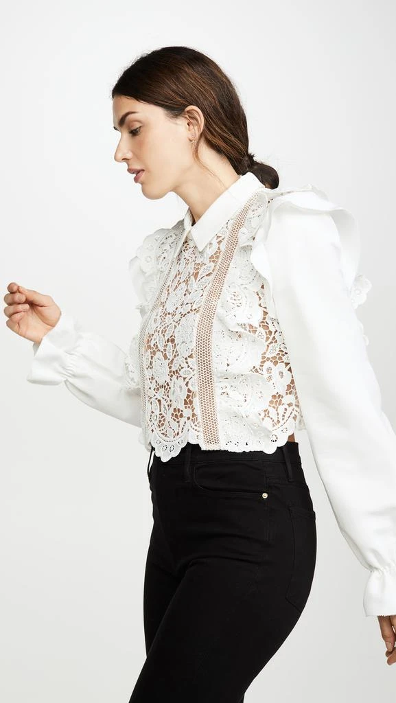 商品Self Portrait|Self Portrait Flower Lace Tie Top,价格¥1850,第4张图片详细描述