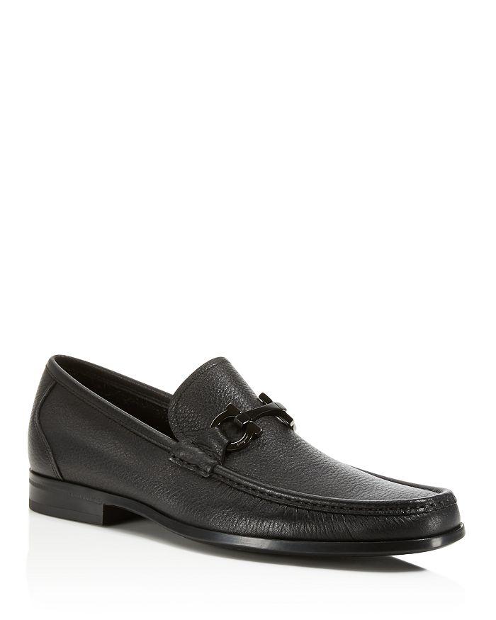 Men's Grandioso Double Gancini Bit Leather Slip On Loafers商品第1张图片规格展示