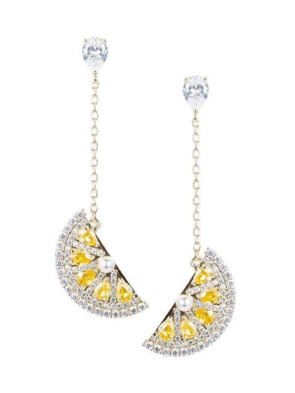 商品Eye Candy LA|Crystal Lemon Drop Linear Earrings,价格¥185,第1张图片