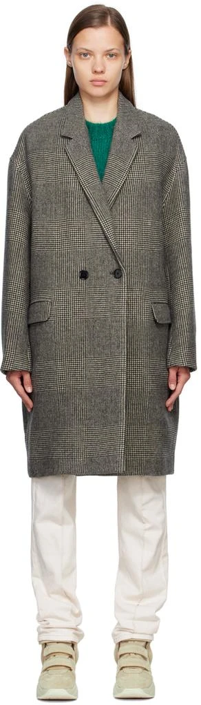 商品Isabel Marant|Black & White Effegozi Coat,价格¥3401,第1张图片