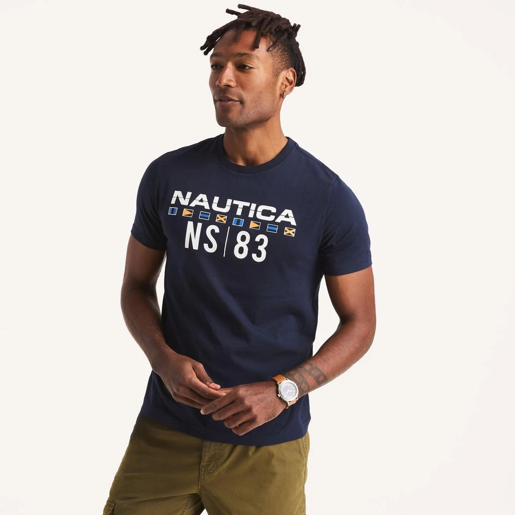 商品Nautica|Mens Foil Ns-83 Logo Graphic T-Shirt,价格¥107,第1张图片