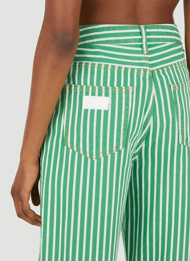 商品Ganni|Striped Pants in Green,价格¥2568,第5张图片详细描述