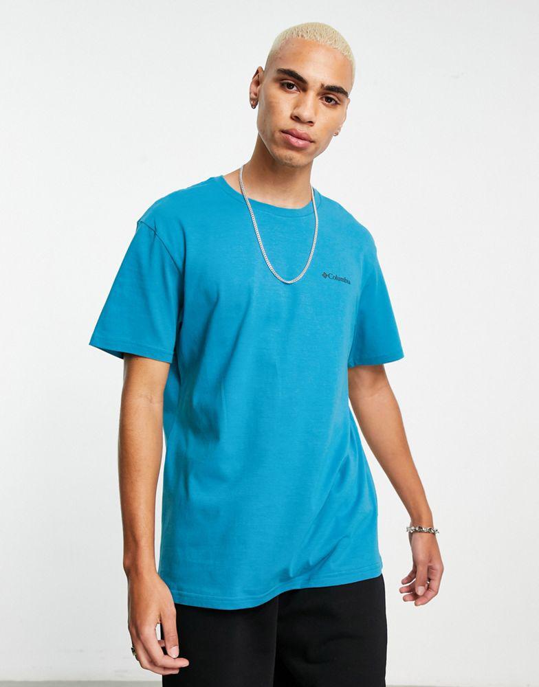 商品Columbia|Columbia Tillamook Way II back print t-shirt in blue Exclusive at ASOS,价格¥137,第6张图片详细描述