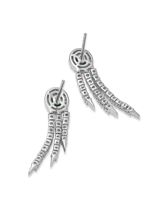 商品Bloomingdale's|Emerald & Diamond Drop Earrings in 14K White Gold - Exclusive,价格¥31393,第4张图片详细描述