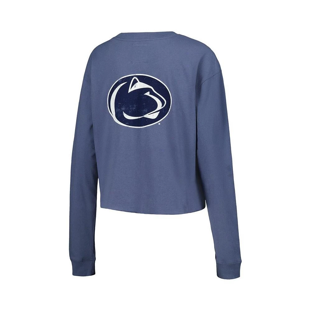 商品League Collegiate Wear|Women's Navy Penn State Nittany Lions Clothesline Midi Long Sleeve Cropped T-shirt,价格¥337,第2张图片详细描述