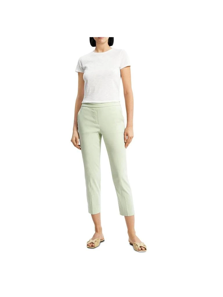 商品Theory|Treeca Womens Linen Blend High-Rise Cropped Pants,价格¥826,第4张图片详细描述