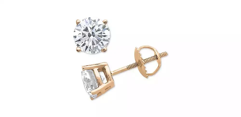 商品Macy's|Diamond Stud Earrings (1/5 ct. t.w.) in 10k Gold, White Gold or Rose Gold,价格¥1309,第2张图片详细描述