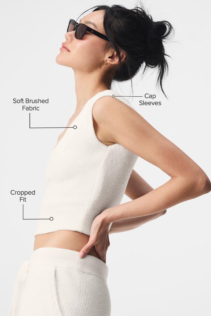 Alo Snuggle Up Sweater Short Sleeve - Ivory - Sweaters - Free