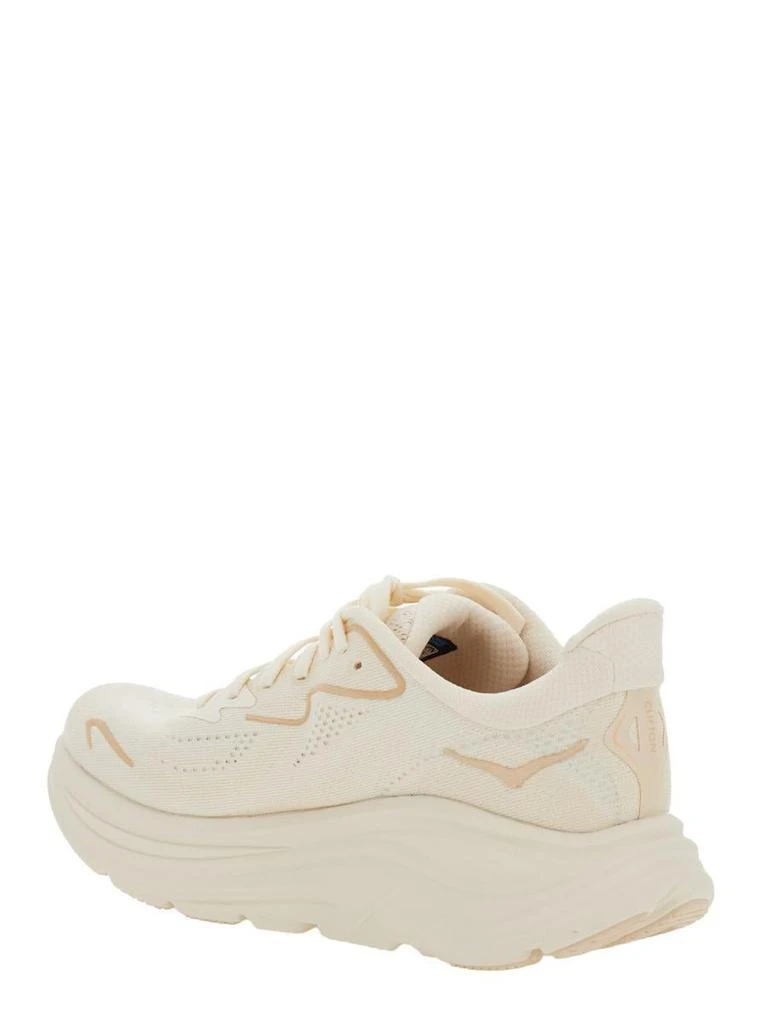 商品Hoka One One|'Clifton 10' White Low Top Sneakers With Oversize Sole And Logo Lettering On The Side In Tehc Fabric Unisex,价格¥1339,第3张图片详细描述