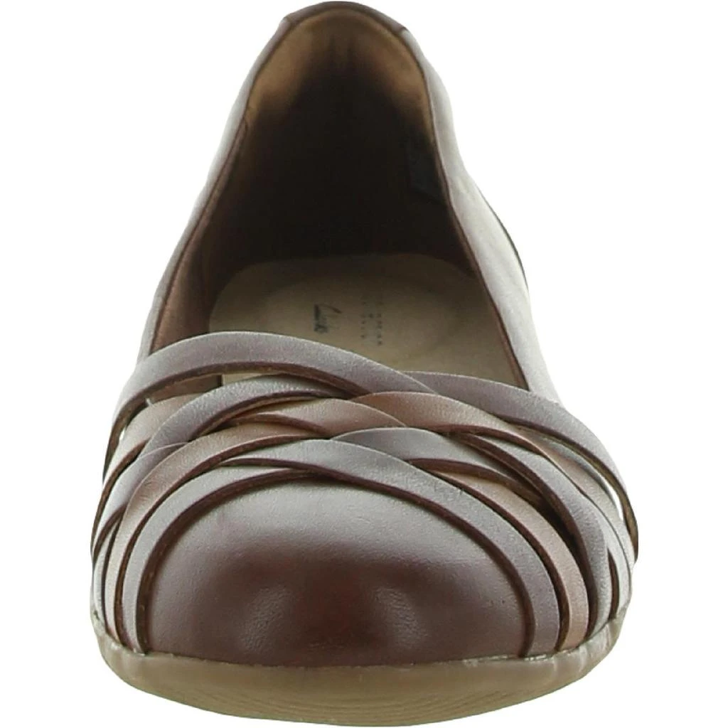 商品Clarks|Clarks Womens Sara Clover Leather Woven Ballet Flats,价格¥115,第4张图片详细描述