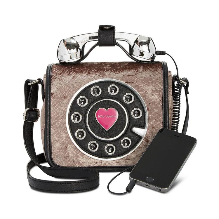 商品Betsey Johnson|Velvet Snake Phone Mini Crossbody, A Macy's Exclusive Style,价格¥436,第1张图片