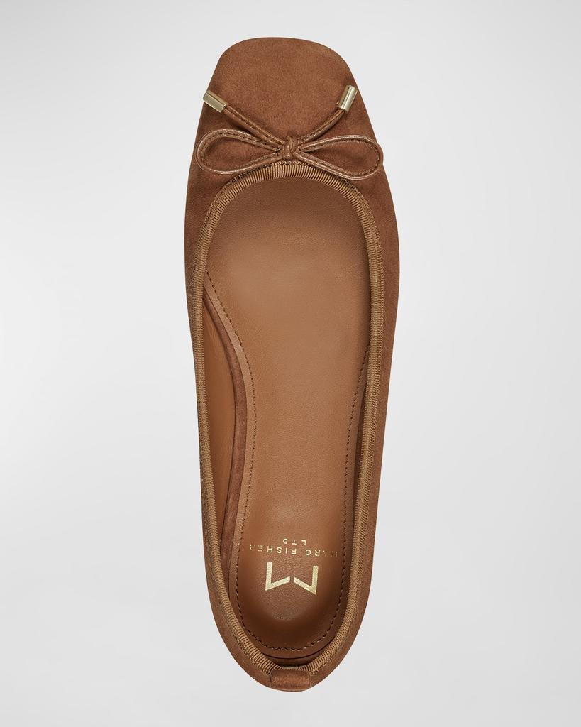 商品Marc Fisher|Ubet Leather Bow Ballerina Flats,价格¥900,第4张图片详细描述