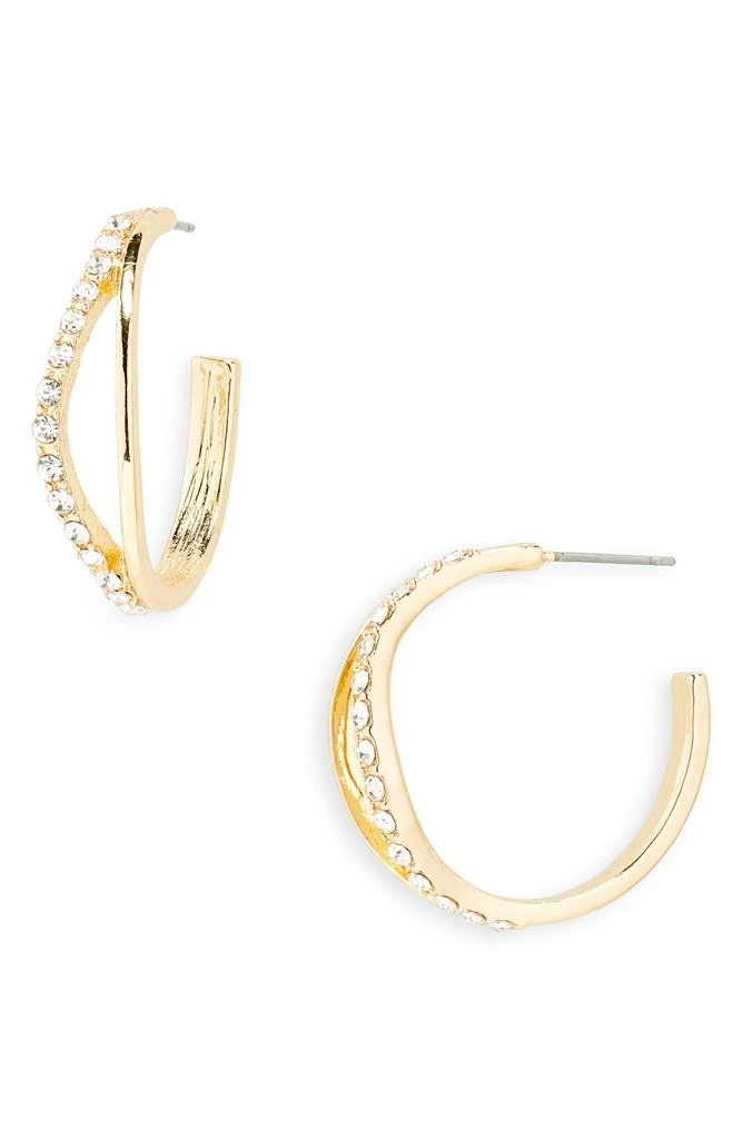 商品Nordstrom|Crystal Cutout Hoop Earrings,价格¥43,第1张图片