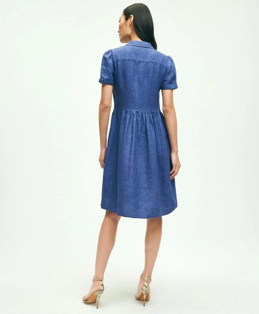 商品Brooks Brothers|Linen Shirred-Waist Relaxed Shirt Dress,价格¥706,第4张图片详细描述