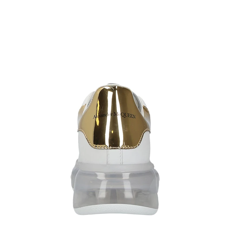Alexander McQueen 亚历山大·麦昆 女士白色皮革金尾休闲运动鞋 611698-WHX9X-9075 商品