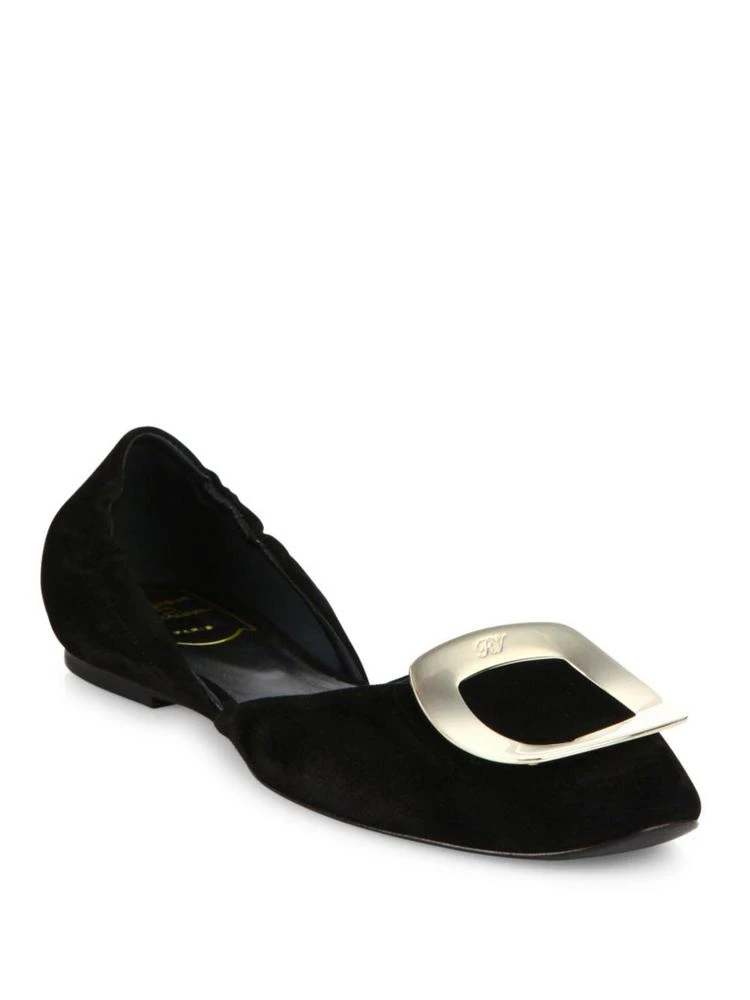 商品Roger Vivier|Ballerine Chips Suede d'Orsay Flats,价格¥4881,第1张图片