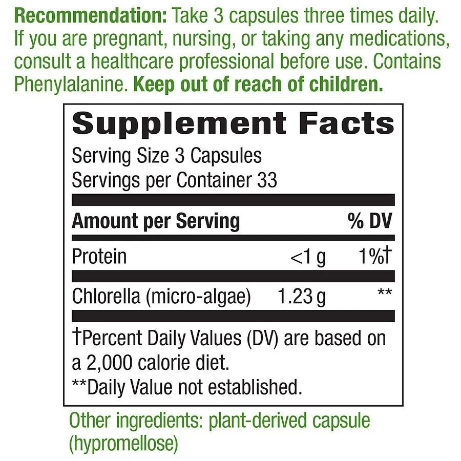 商品Nature's Way|Chlorella Micro-Algae 410 mg, Capsules,价格¥166,第3张图片详细描述