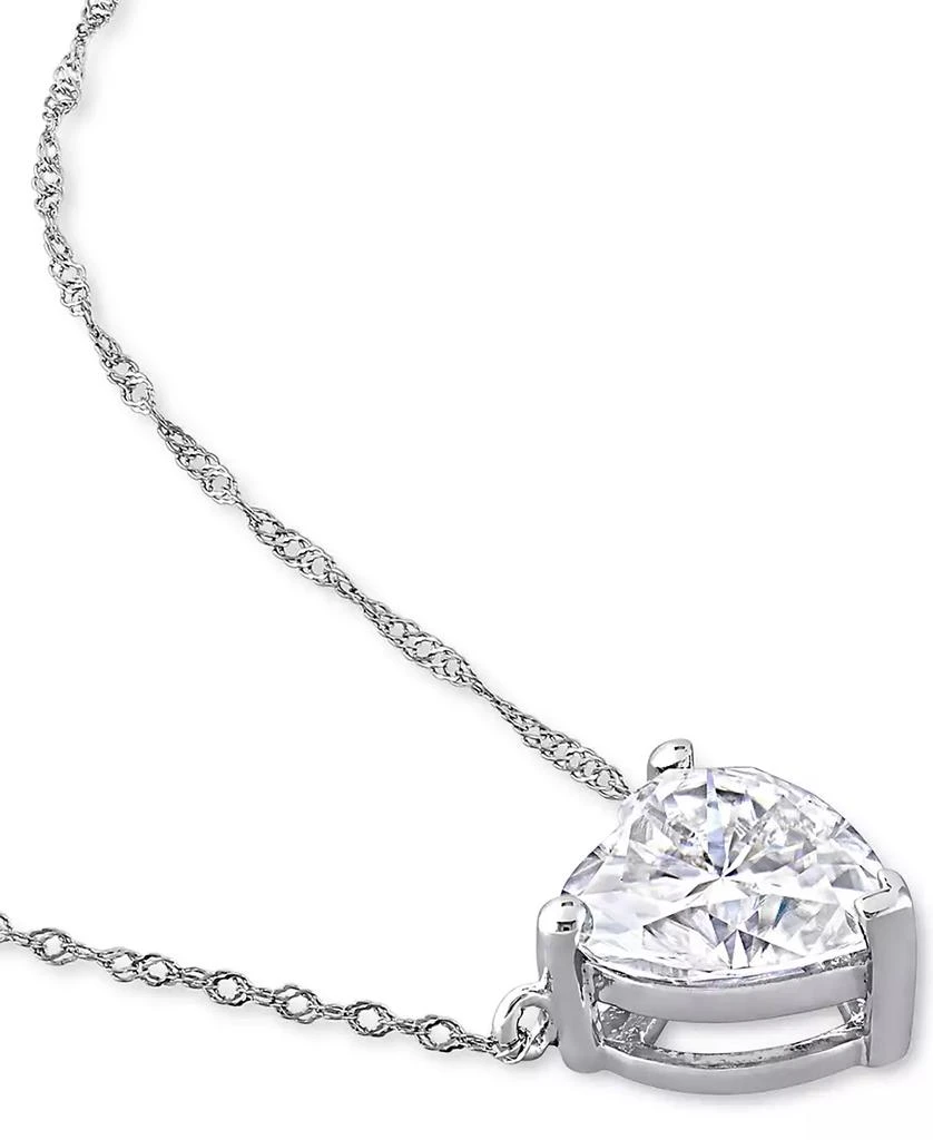 商品Macy's|Lab-Grown Moissanite Heart Solitiare 17" Pendant Necklace (2 ct. t.w.) in 10k White Gold,价格¥3796,第4张图片详细描述