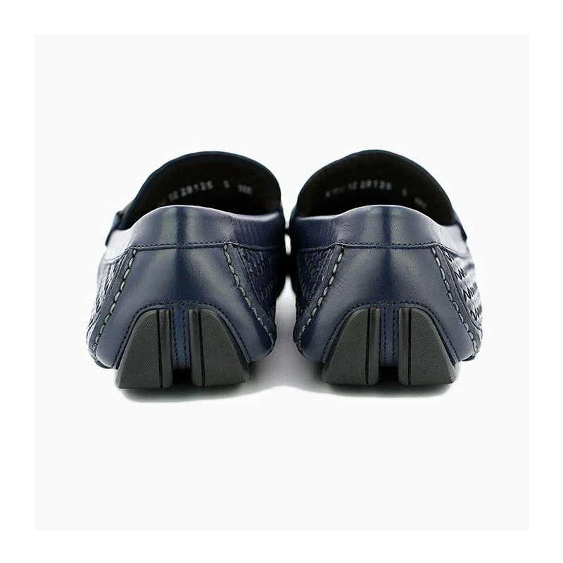 商品Salvatore Ferragamo|香港直邮SALVATOREFERRAGAMO菲拉格慕男士深蓝色编织格纹驾车鞋,价格¥5617,第10张图片详细描述
