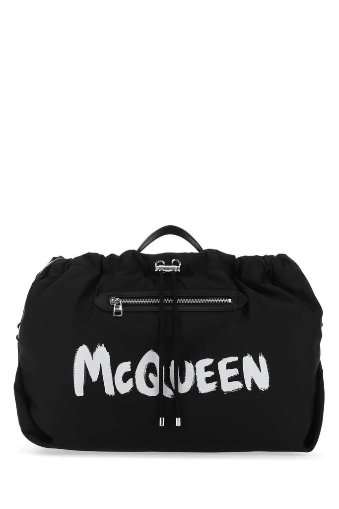 商品Alexander McQueen|Alexander McQueen Logo Printed Drawstring Bundle Bag,价格¥5605,第1张图片