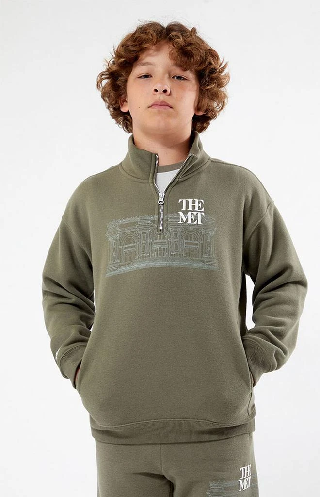 商品The Met|x PacSun Kids Museum Half Zip Sweatshirt,价格¥141,第1张图片