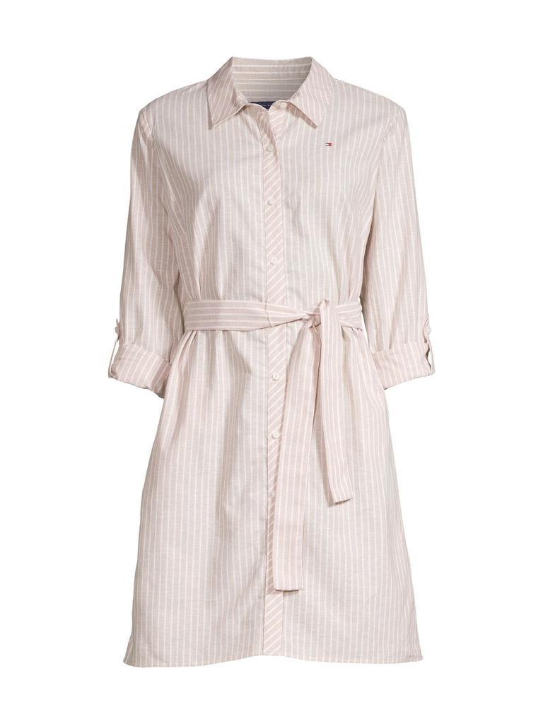 商品Tommy Hilfiger|Stripe-Print Belted Shirtdress,价格¥259,第6张图片详细描述