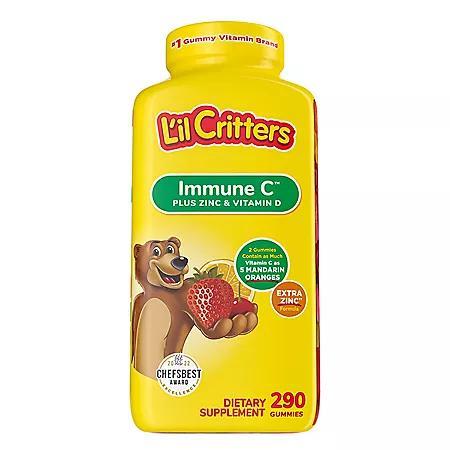 商品L'il Critters|L'il Critters Kids' Immune C Plus Zinc and Vitamin D Gummy Bears (290 ct.),价格¥105,第1张图片