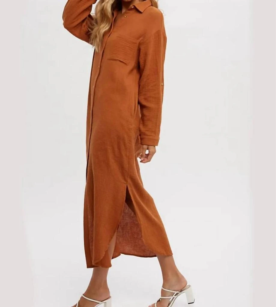 商品BluIvy|Bluivy - Button Up Maxi Shirt Dress,价格¥390,第2张图片详细描述