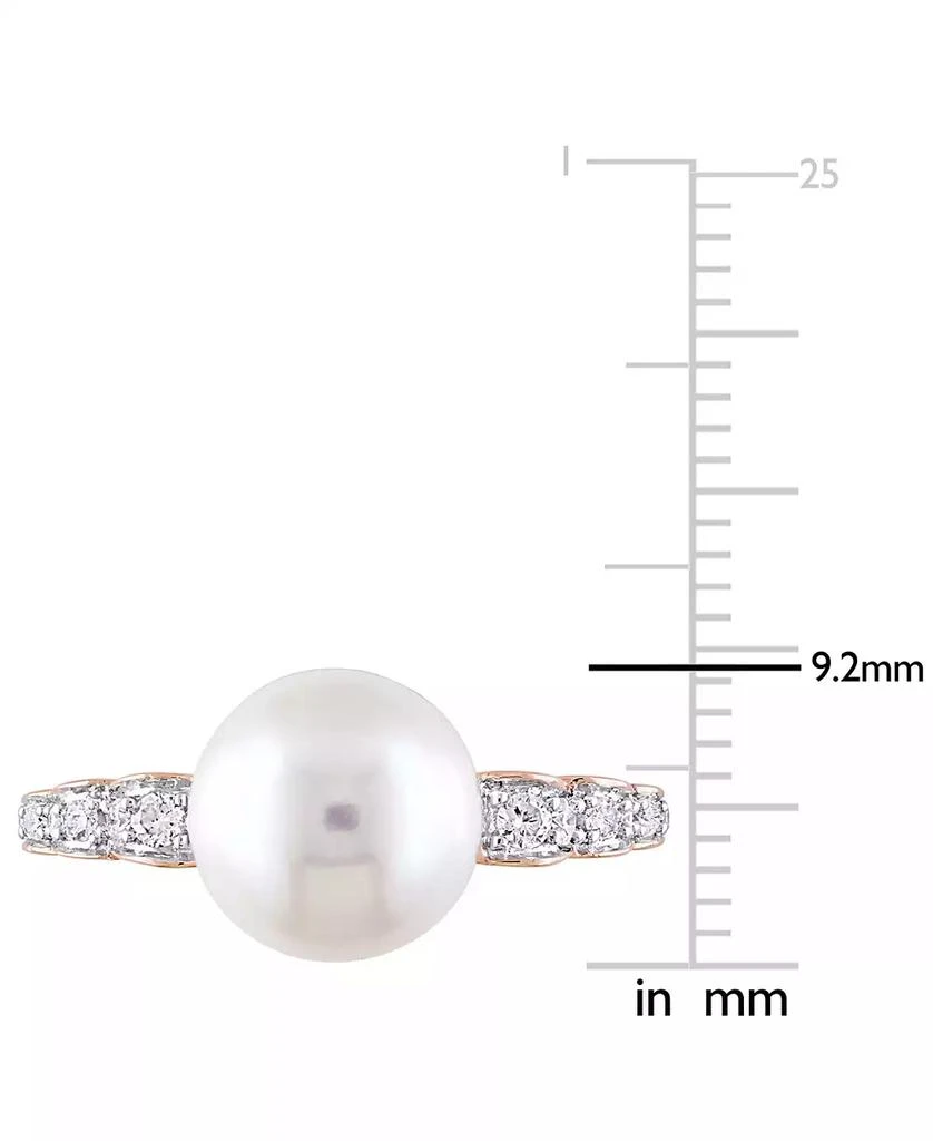 商品Macy's|Cultured Freshwater Pearl (9mm) & Diamond (1/8 ct. t.w.) Ring in 10k Rose Gold,价格¥15620,第5张图片详细描述