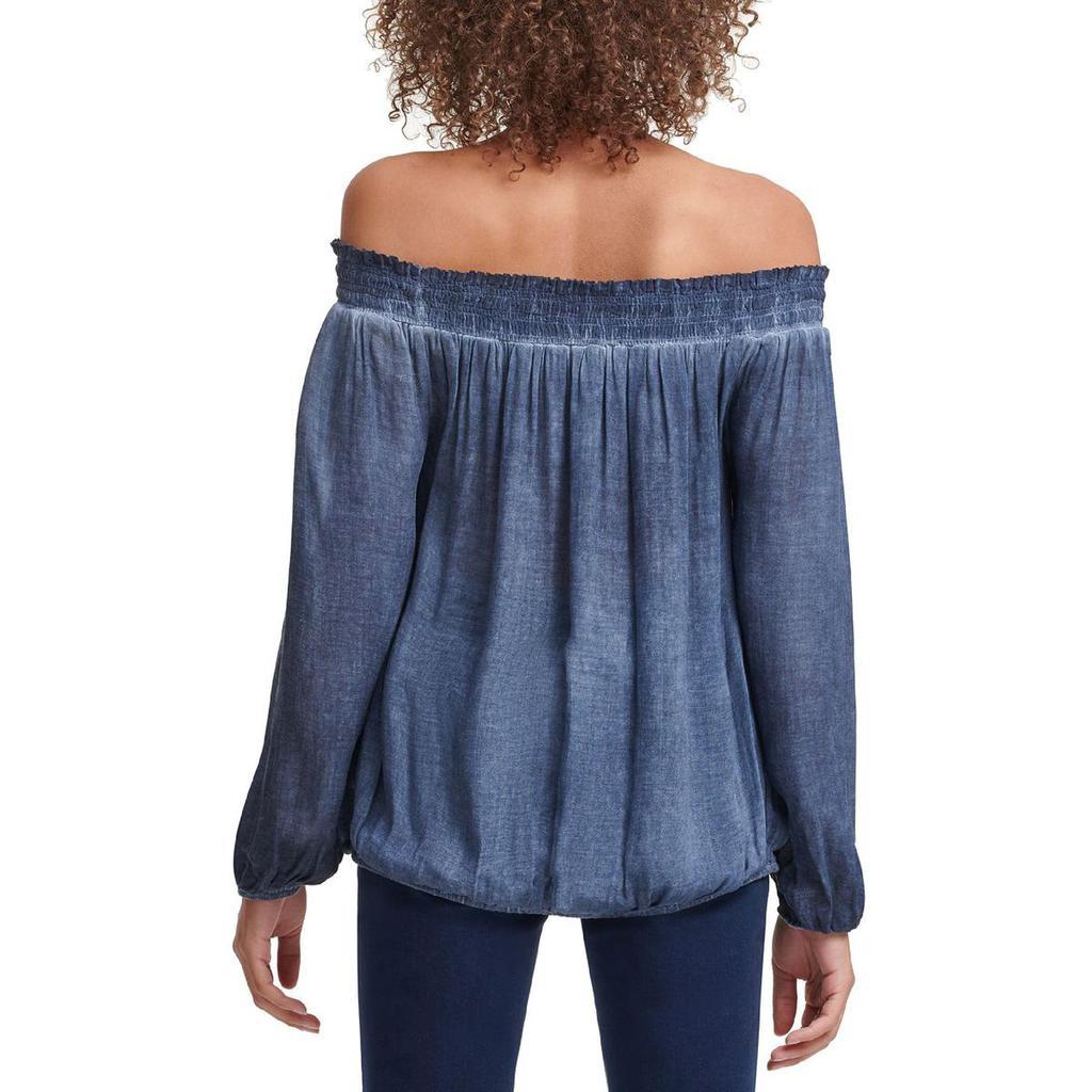 商品Tommy Hilfiger|Tommy Hilfiger Womens Smocked Off-The-Shoulder Pullover Top,价格¥228,第4张图片详细描述