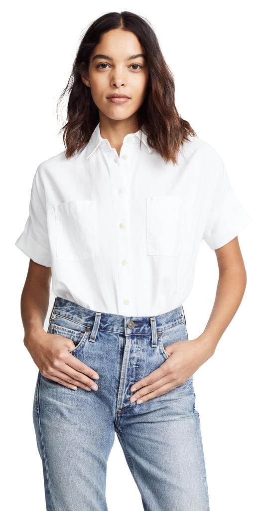 商品Madewell|Madewell White Cotton Courier 衬衫,价格¥469,第1张图片