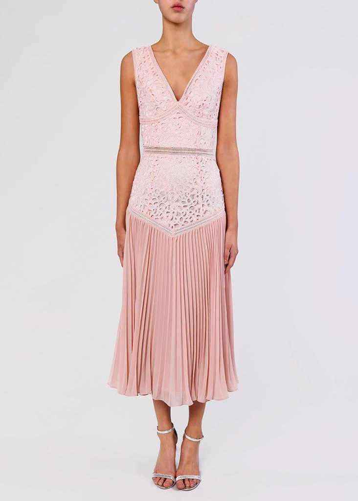 商品True Decadence|True decadence blush pink lace pleated midi dress,价格¥866,第4张图片详细描述