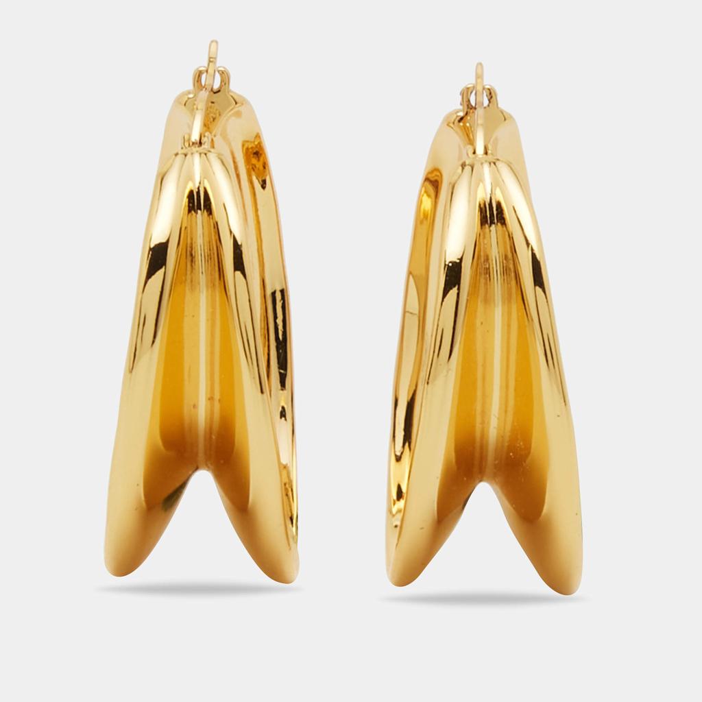 Céline Gold Tone Folded Hoop Earrings商品第1张图片规格展示