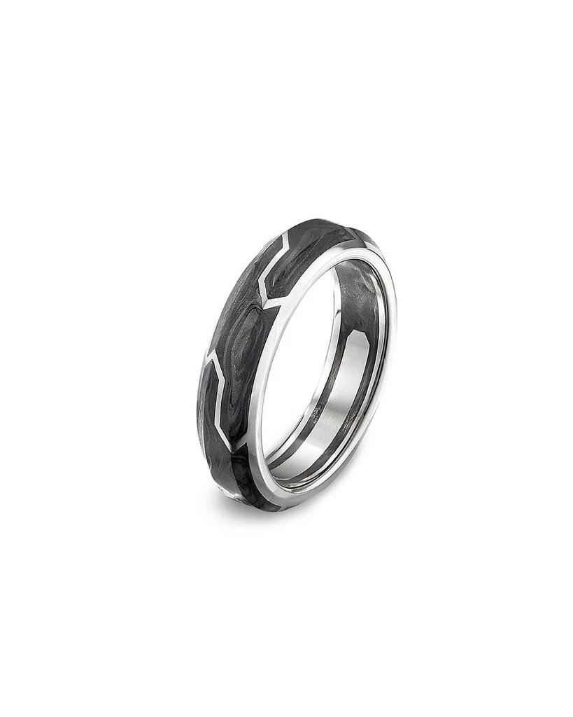 Men's 18K White Gold Forged Carbon 6mm Band 商品