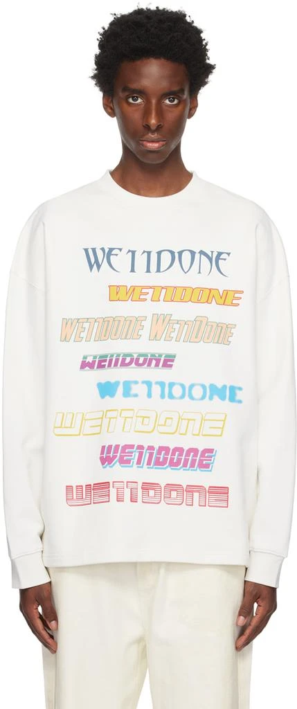 商品We11done|White Graphic Sweatshirt,价格¥1168,第1张图片