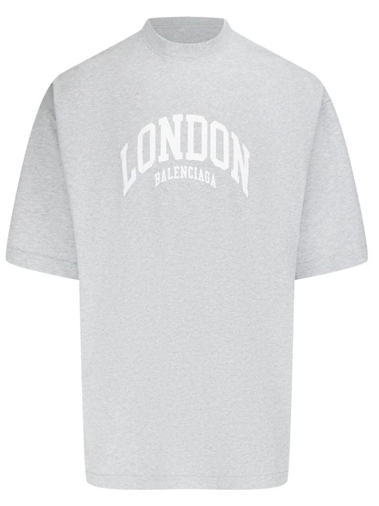 商品Balenciaga|BALENCIAGA Medium Fit T-Shirt Heather Grey/White,价格¥4107,第1张图片