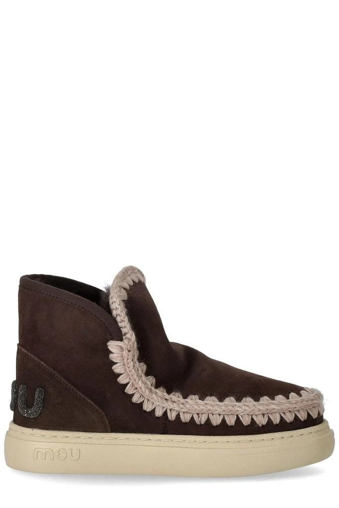 商品Mou|Mou Eskimo Whipstitch-Trim Round-Toe Ankle Boots,价格¥1779,第1张图片