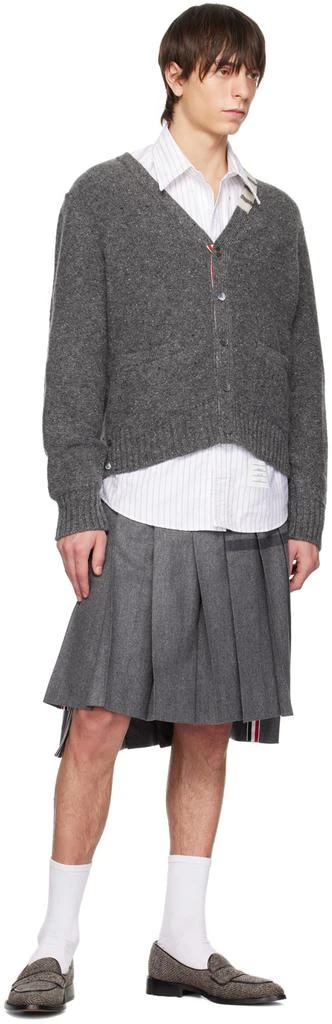 商品Thom Browne|Gray 4-Bar Stripe Cardigan,价格¥4519,第4张图片详细描述