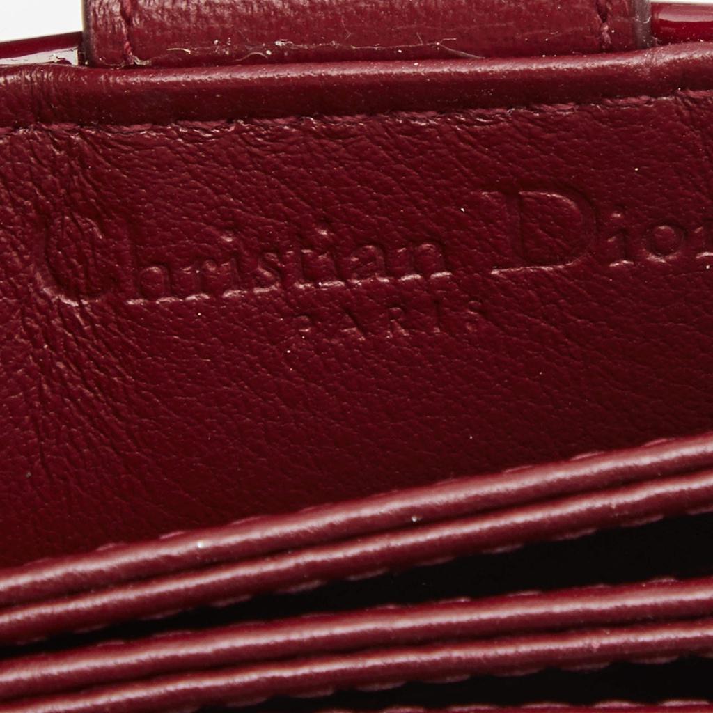 Dior Red Cannage Patent Leather Lady Dior 5 Gusset Card Holder商品第8张图片规格展示