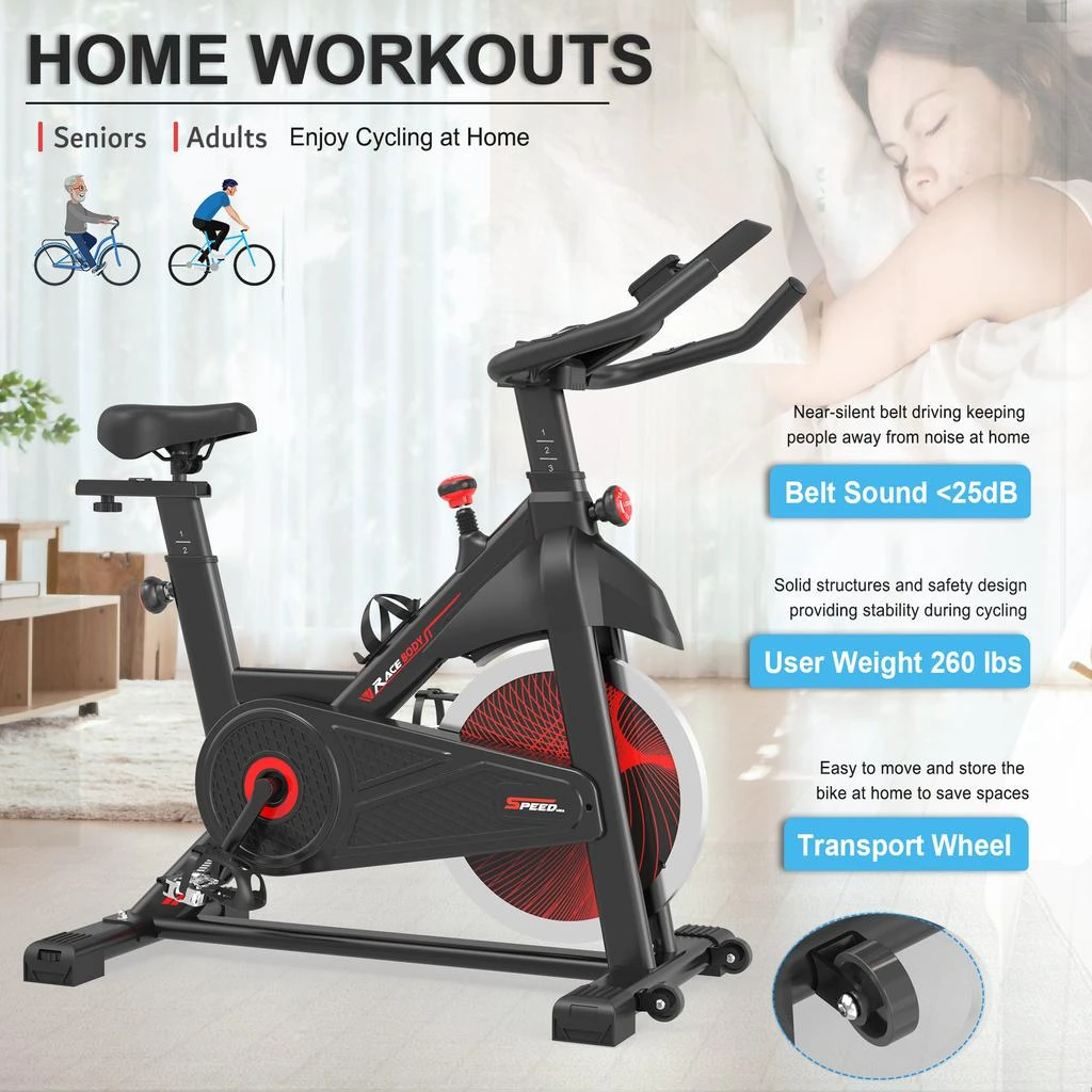 商品Simplie Fun|Indoor Cycling Exercise Bike Stationary,价格¥2823,第4张图片详细描述