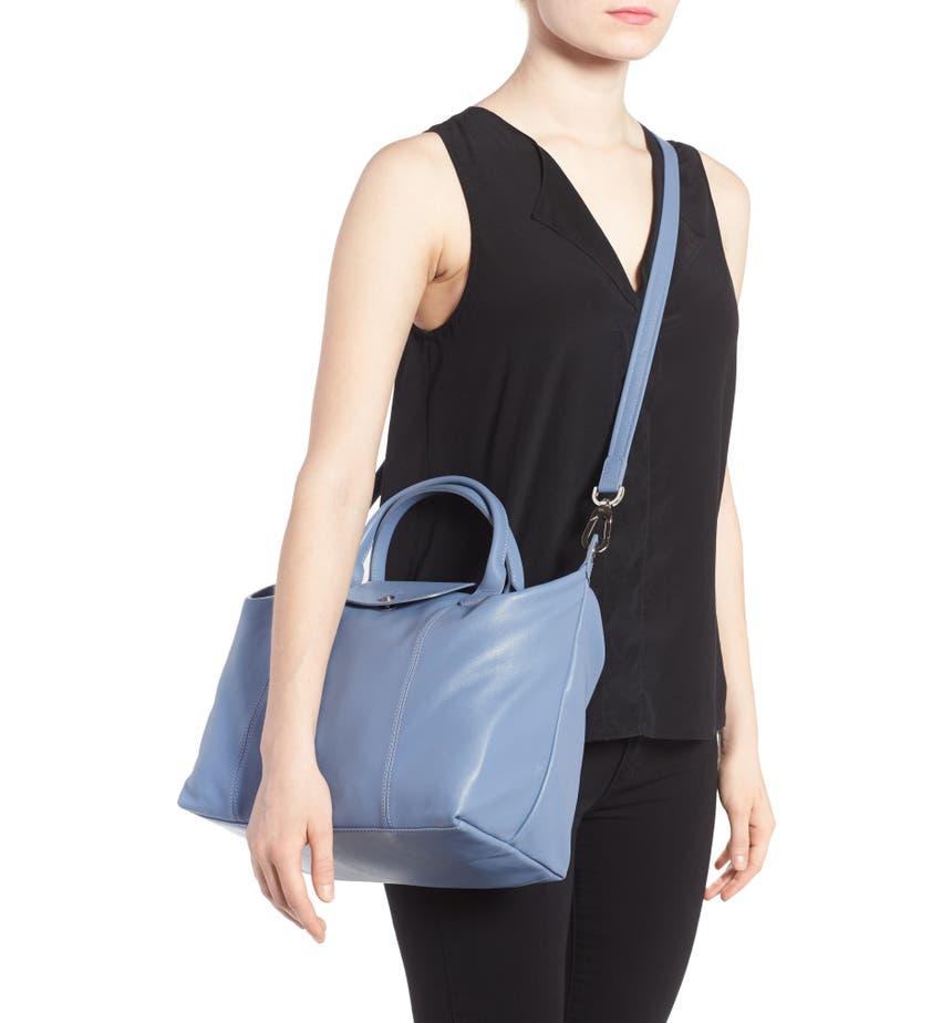 Le Pliage Cuir Leather Shoulder Bag商品第2张图片规格展示