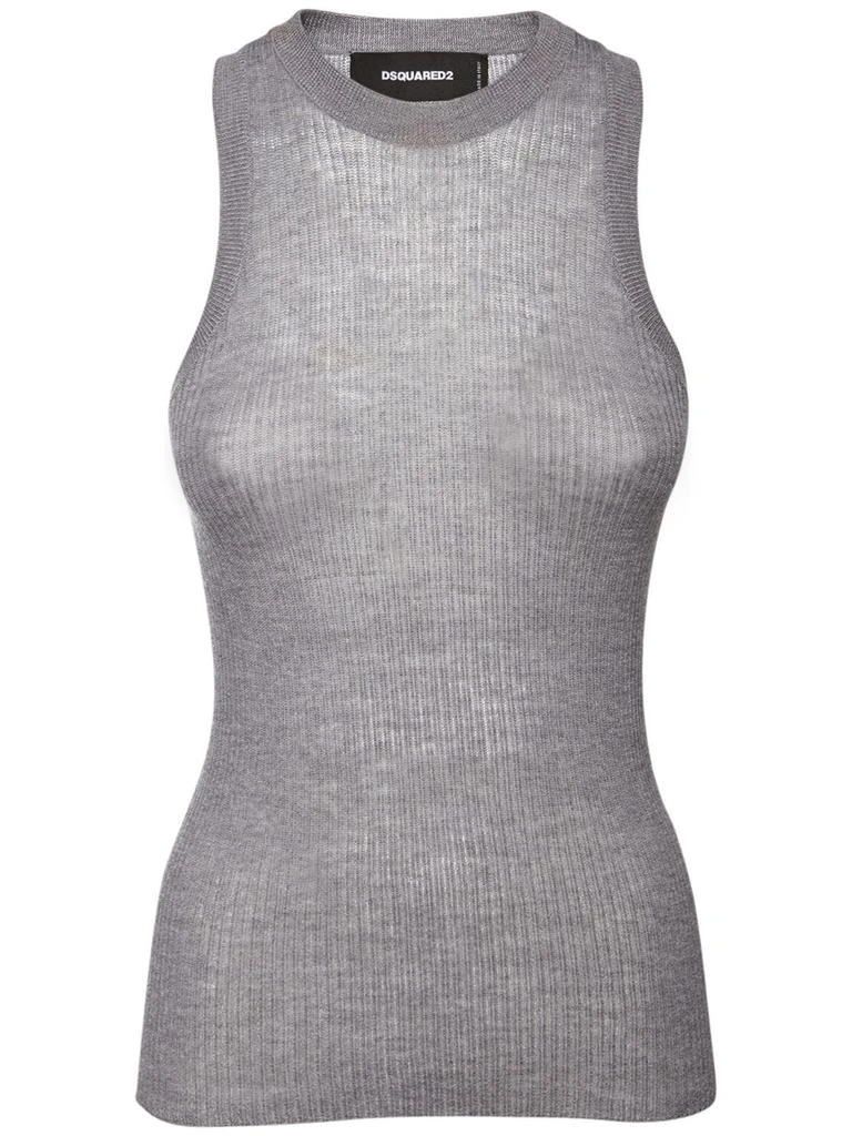 商品DSQUARED2|Wool Jersey Ribbed Tank Top,价格¥1837,第1张图片