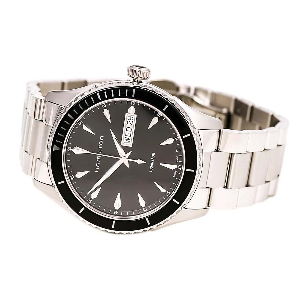 商品Hamilton|Hamilton H37511131 Men's Jazzmaster Seaview Black Dial Steel Bracelet Watch,价格¥3123,第3张图片详细描述
