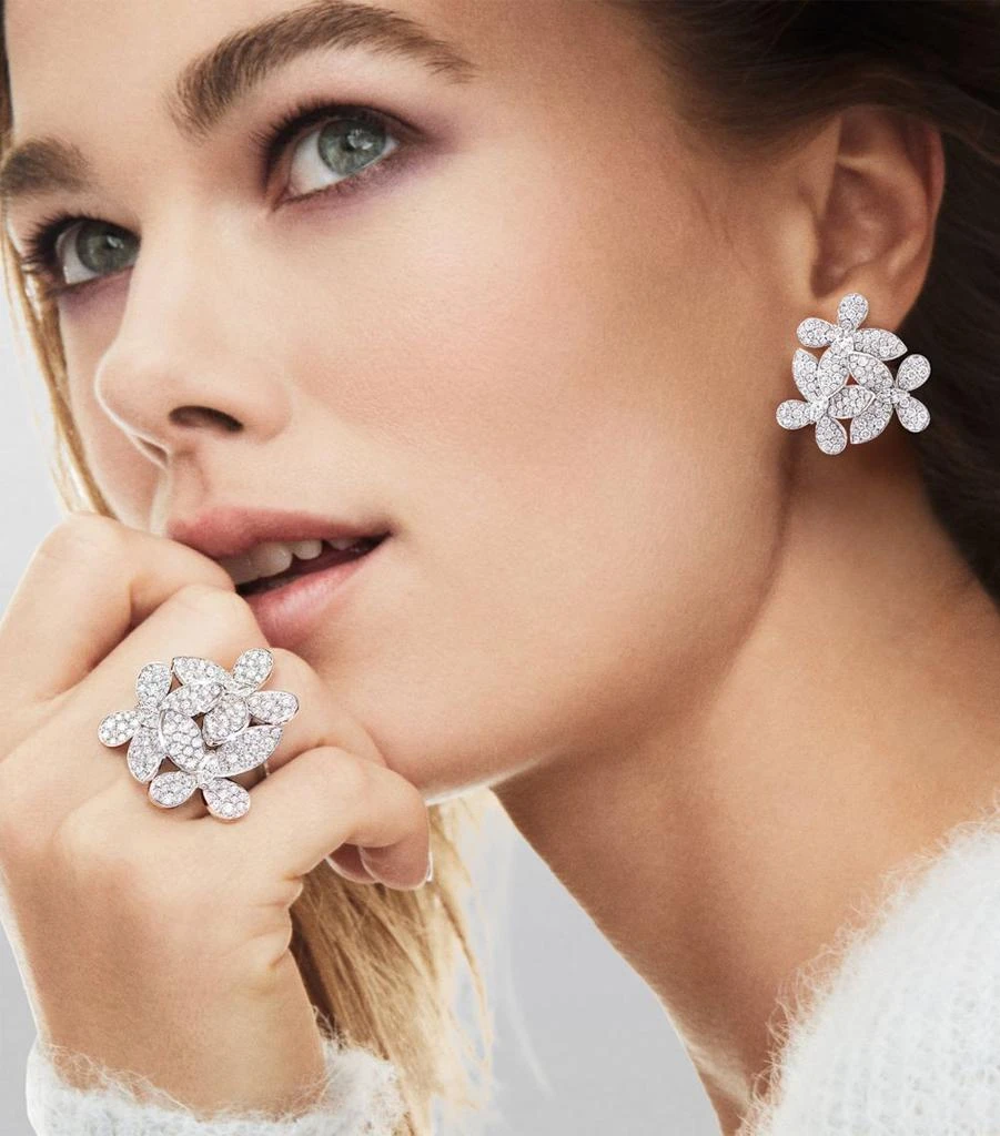 商品Graff|White Gold and Diamond Triple Butterfly Clip-On Earrings,价格¥32571,第3张图片详细描述
