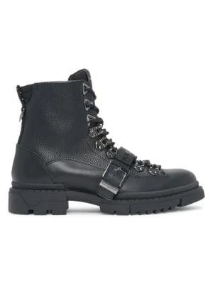 商品Karl Lagerfeld Paris|Belted Leather Hiker Boots,价格¥932,第1张图片
