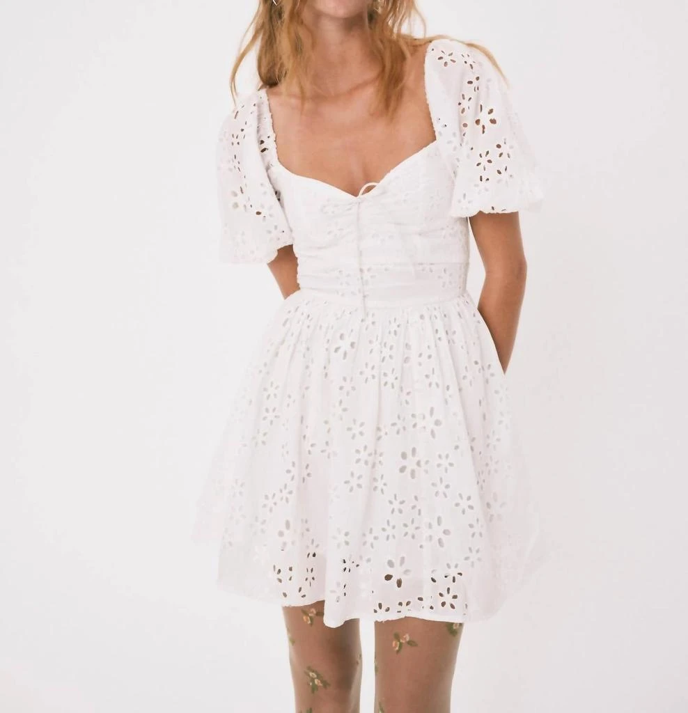 商品For Love & Lemons|Jocelyn Mini Dress In White,价格¥1394,第2张图片详细描述