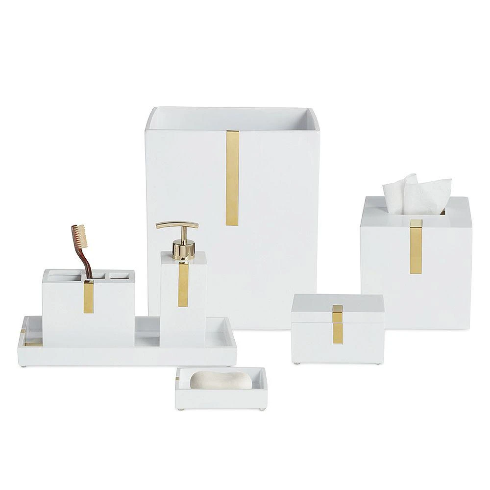 Houston Street White/Brass Toothbrush Holder 商品