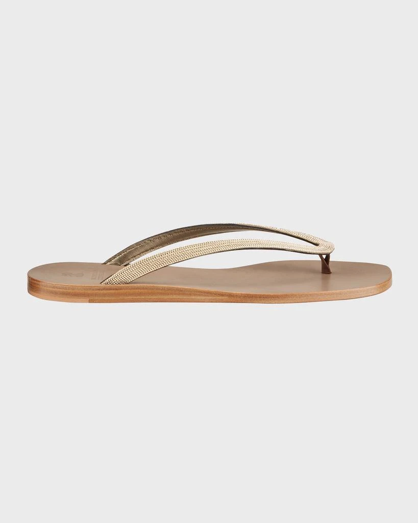 商品Brunello Cucinelli|Monili Leather Thong Sandals,价格¥5361,第1张图片