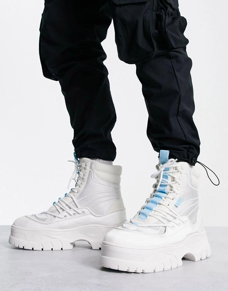 商品ASOS|ASOS DESIGN chunky lace up boot with lace detail,价格¥469,第4张图片详细描述